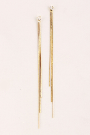 Thin Long Drop Earrings With Rhinestones 6CAE1